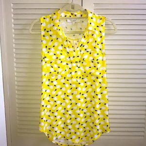 LOFT Sleeveless top - Lemon print